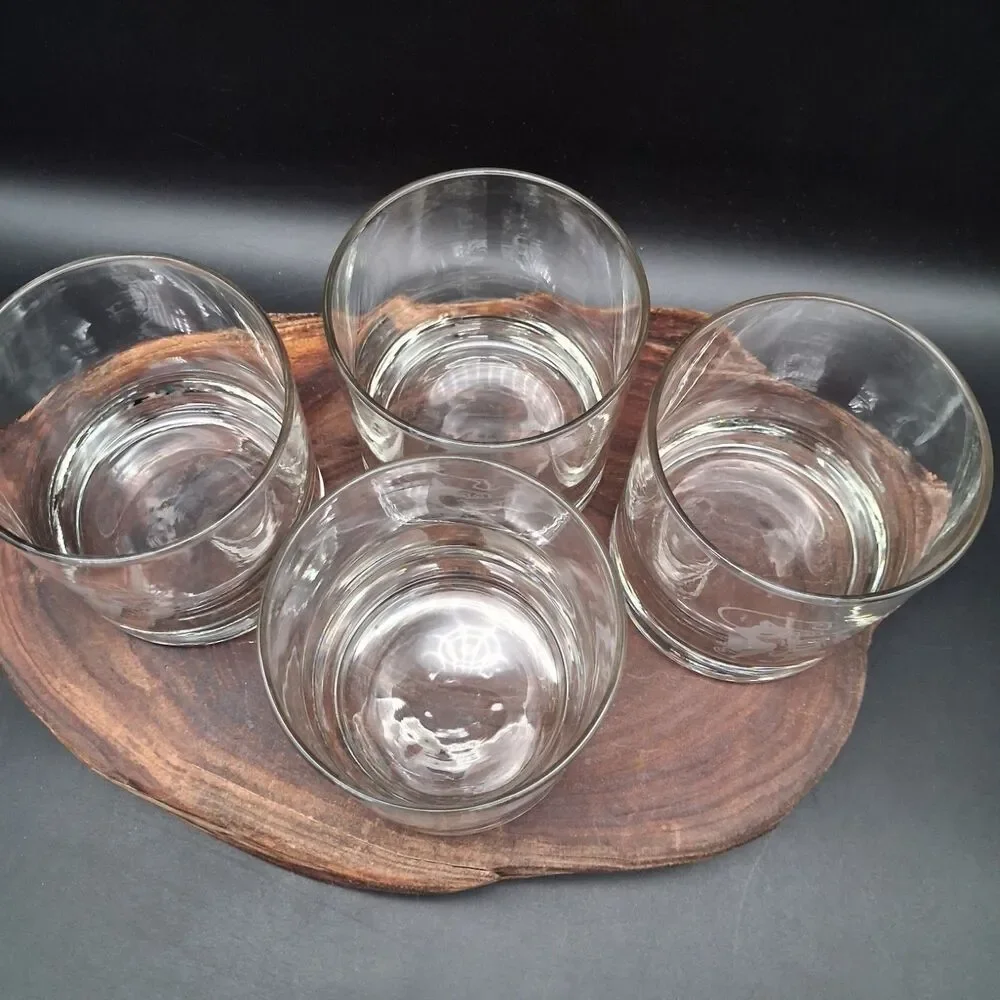 Vintage Coyote Brand Seeds Lowball Glasses Set of 4 SD Ag Advertising Barware